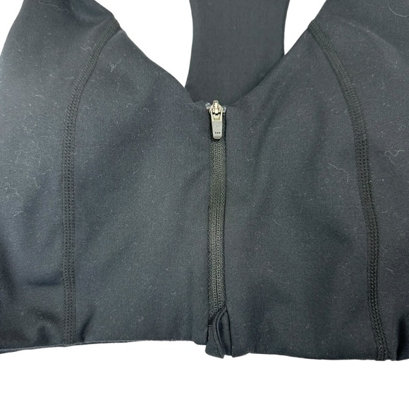 Zella Studio Lite Run Zip Front Racerback Sports Bra Black Small - Picture 6 of 15